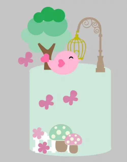 Arquivo de corte topo de bolo Jardim