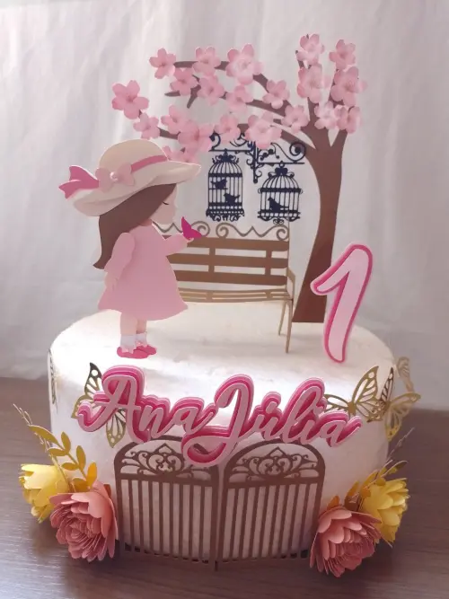 Arquivo de corte topo de bolo Jardim