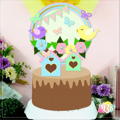 Arquivo de corte topo de bolo Jardim