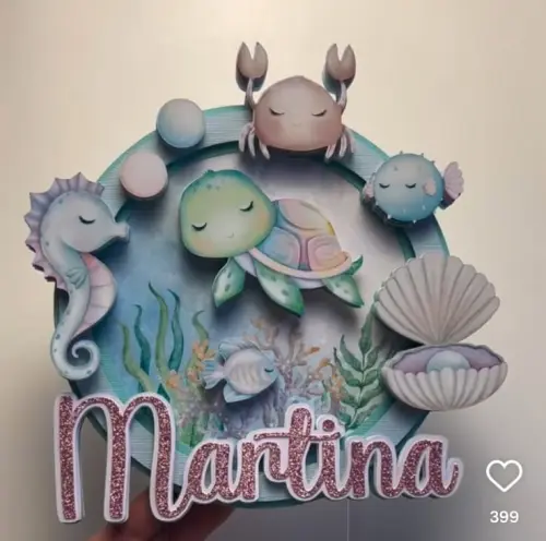 Arquivo de corte topo de bolo Fundo do Mar