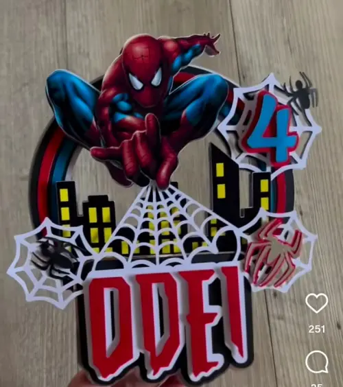 Arquivo de corte Topo de bolo Homem Aranha