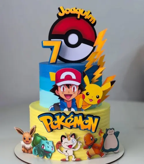 Topo de bolo Pokemon