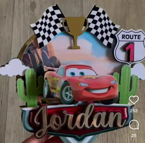 Arquivo de corte topo de bolo Carros