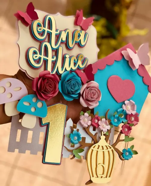 Arquivo de corte topo de bolo Jardim