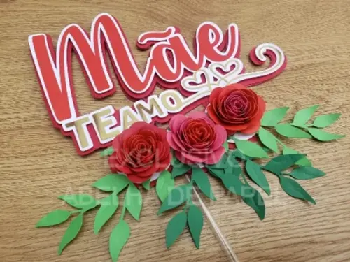 Arquivo de corte Topo de bolo Dia das Mães