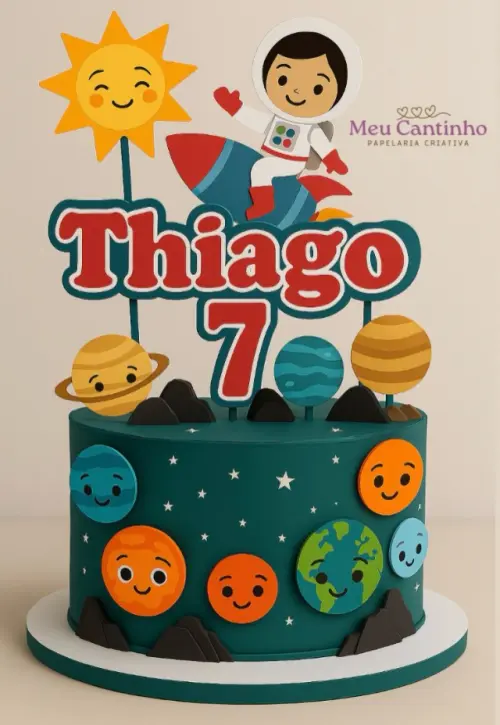 Arquivo de corte topo de bolo Astronauta