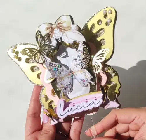 Arquivo de corte Topo de bolo Borboletas