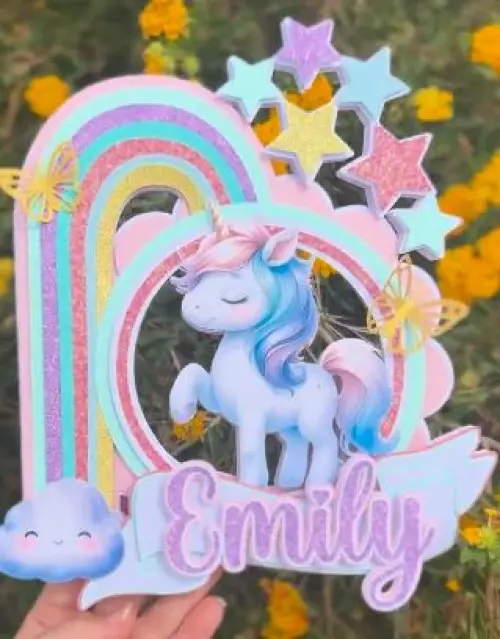 Arquivo de corte topo de bolo Unicórnio