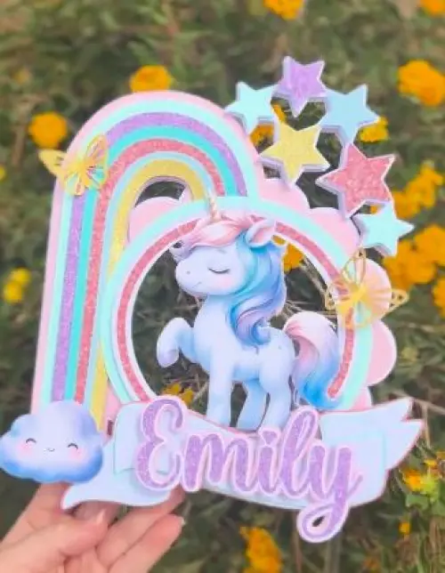 Topo de Bolo Unicórnio