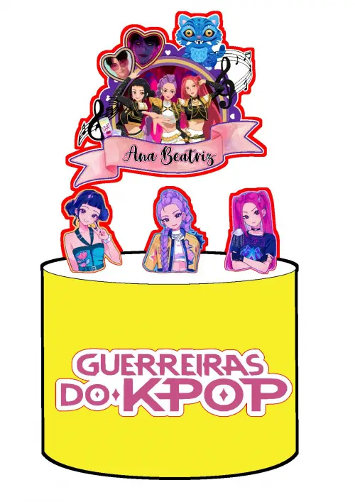 Arquivo de corte topo de bolo Kpop Demon Hunters