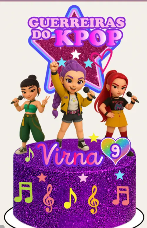 Arquivo de corte topo de bolo Kpop Demon Hunters