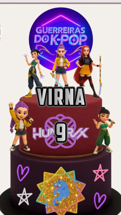 Arquivo de corte topo de bolo Kpop Demon Hunters