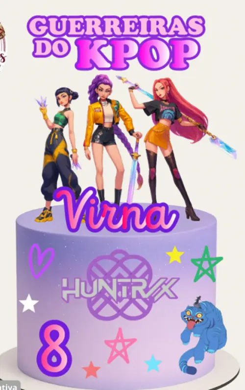 Arquivo de corte topo de bolo Kpop Demon Hunters