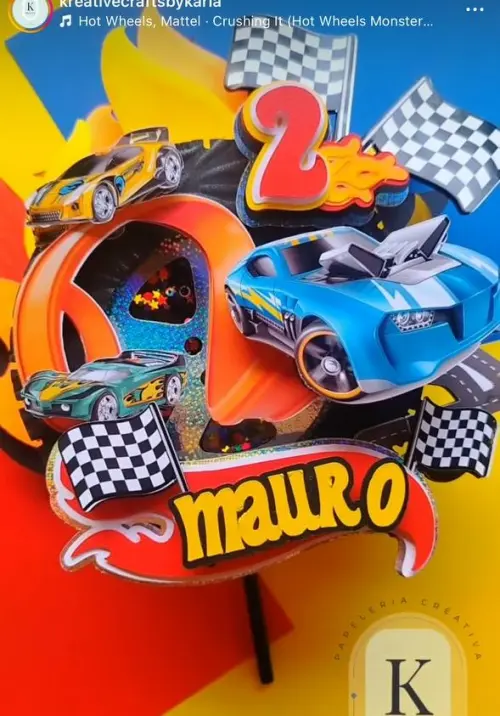 Arquivo de corte topo de bolo Hot Wheels