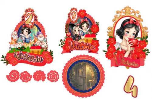 Arquivo de corte topo de bolo Branca de Neve