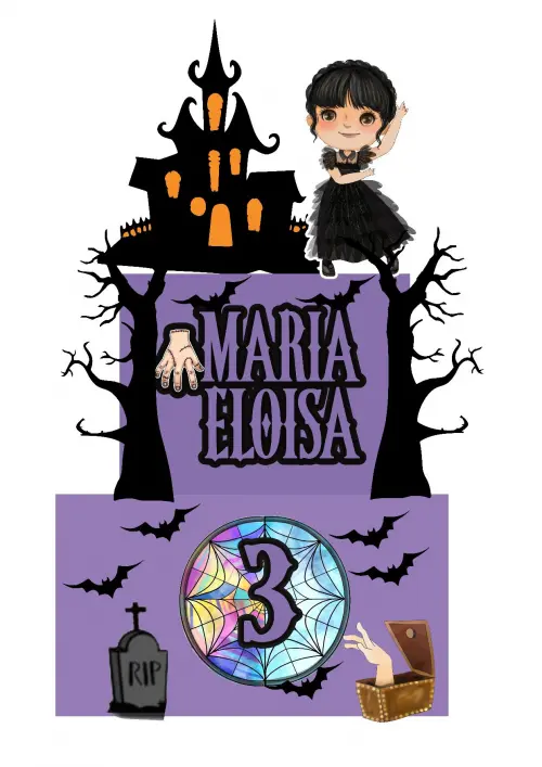 Topo de bolo Wandinha