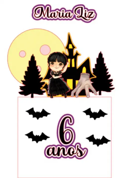 Topo de bolo Wandinha