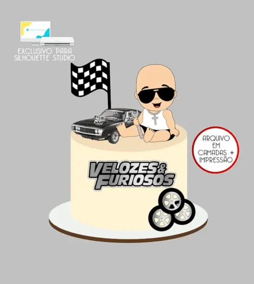 Topo de bolo Velozes e furiosos