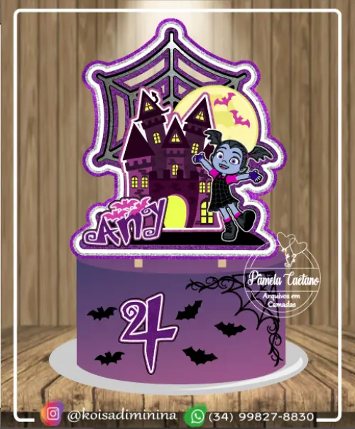 Topo de bolo Vampirina