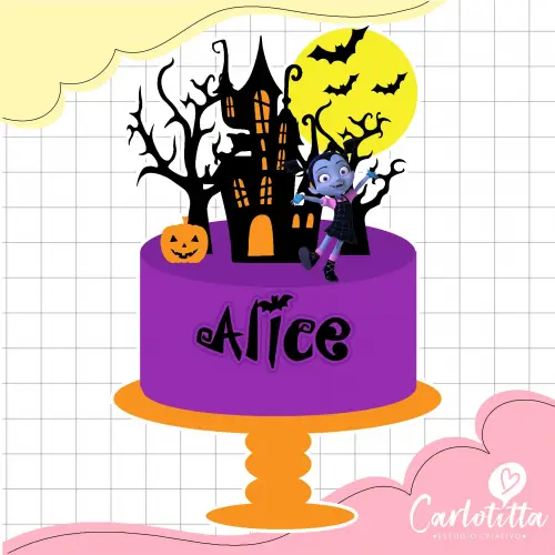 Topo de bolo Vampirina
