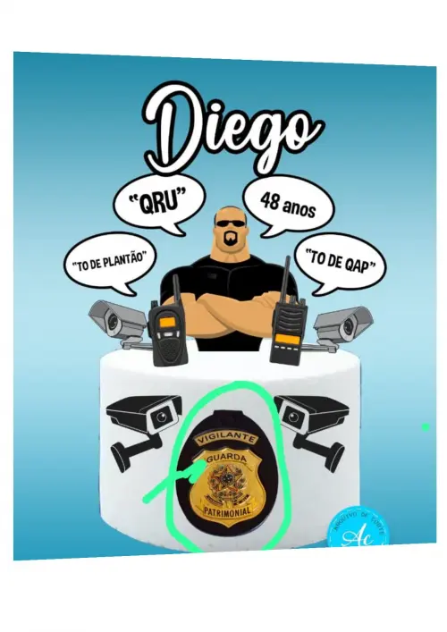 Topo de Bolo VIGILANTE