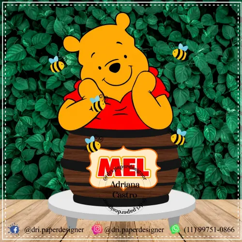 Topo de bolo Ursinho Pooh