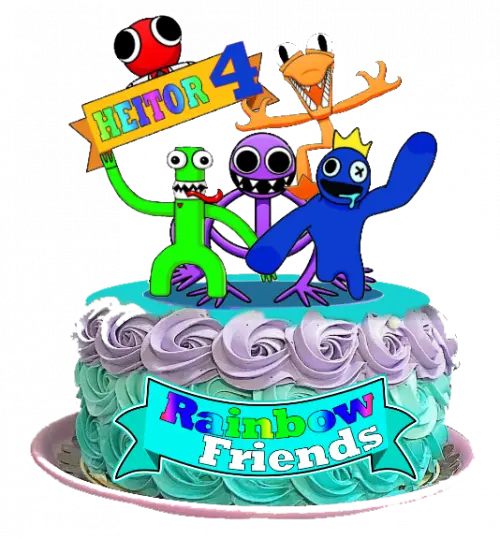 Topo de Bolo Rainbow Friends