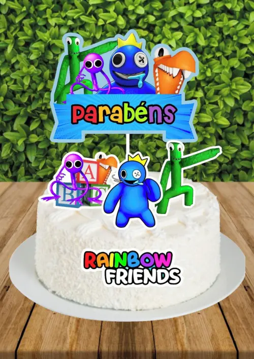 Topo de Bolo Rainbow Friends