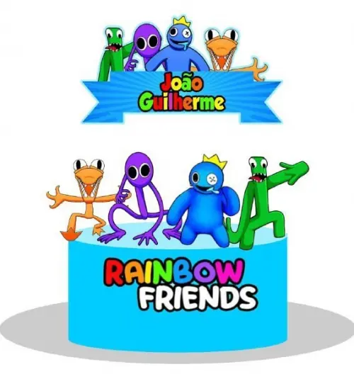 Topo de Bolo Rainbow Friends