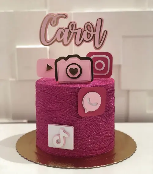 Topo de bolo Instagram