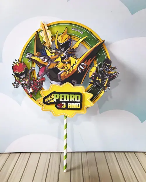 topo de bolo Rangers Dino