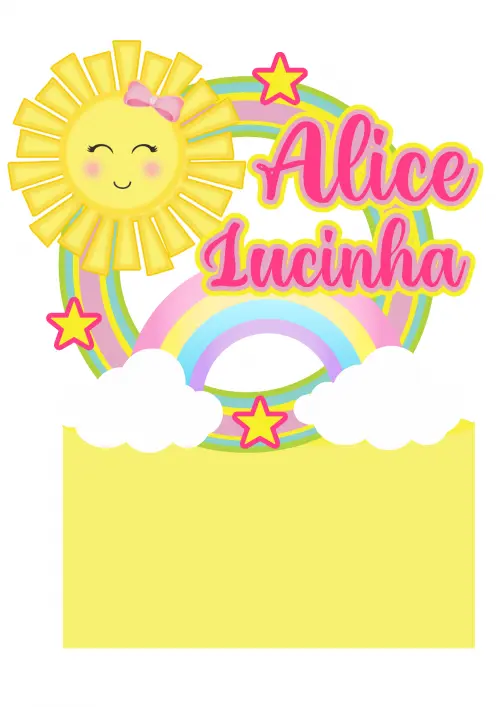 Topo de Bolo Sol Cute
