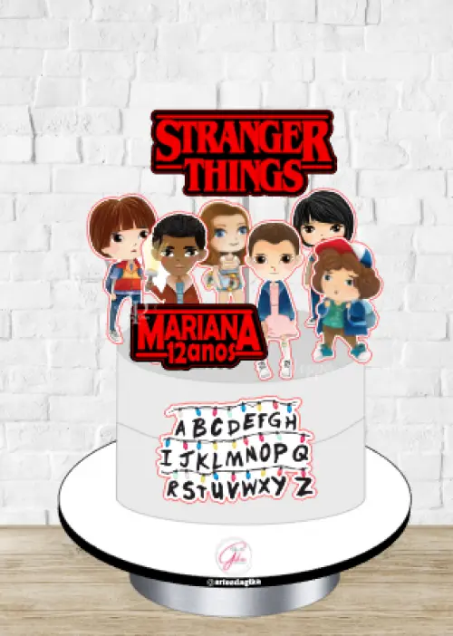 Topo de Bolo Princesa Stranger Things