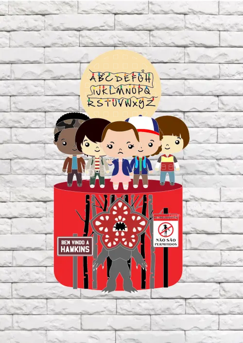 Topo de Bolo Princesa Stranger Things