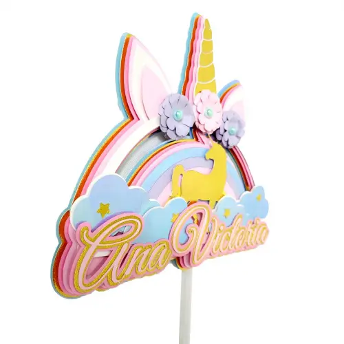 Topo de Bolo Unicórnio