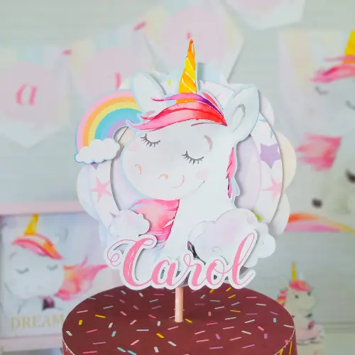 Topo de Bolo Unicórnio