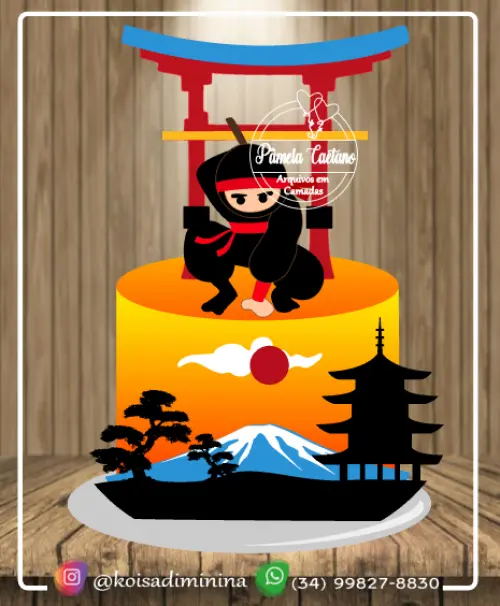 Topo de Bolo Ninja