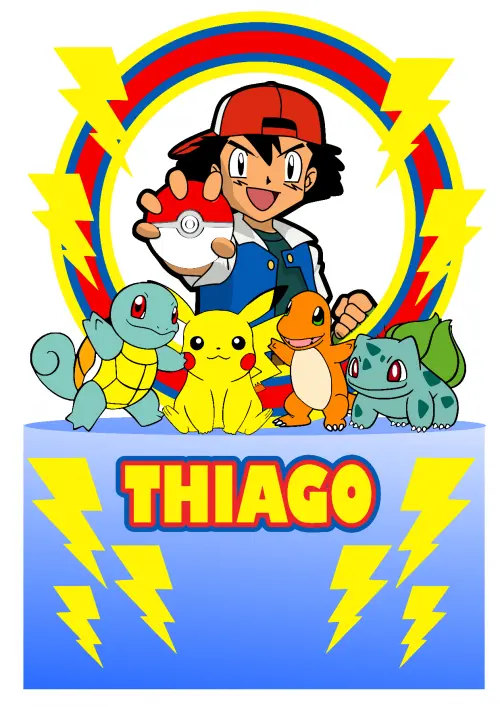 Topo de bolo Pokemon