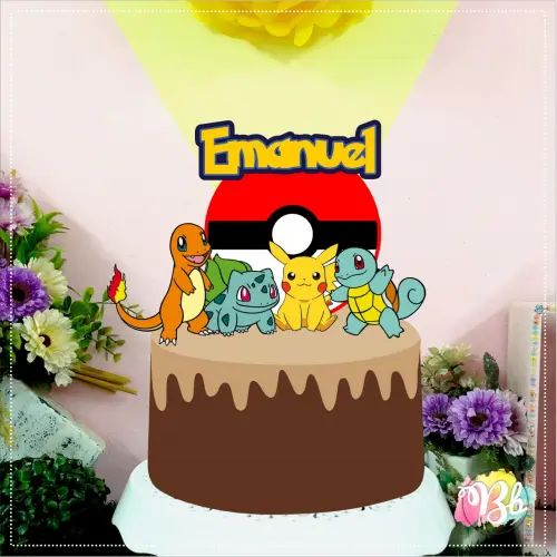 Topo de bolo Pokemon