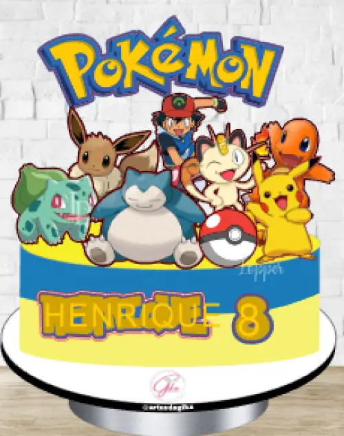 Topo de bolo Pokemon