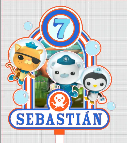 Topo de Bolo Octonautas