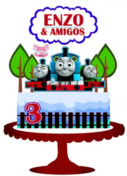 Topo de bolo Thomas e seus amigos