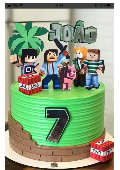 Topo de Bolo Minecraft