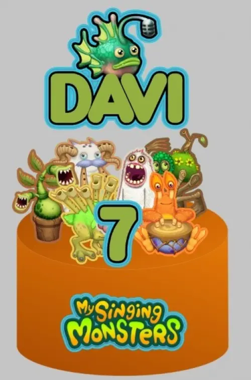 Topo de bolo my singing monsters