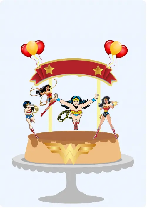 Topo de Bolo Mulher Maravilha