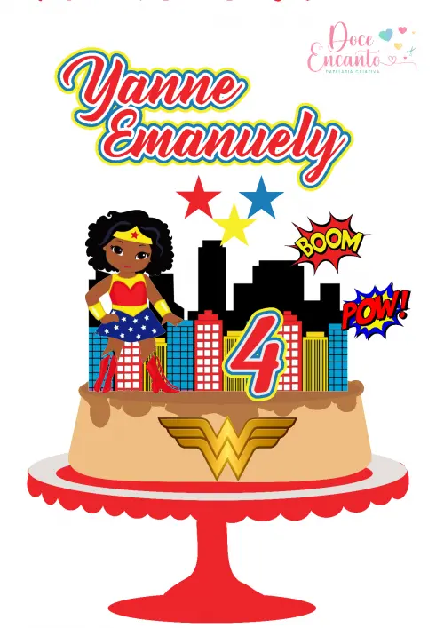 Topo de Bolo Mulher Maravilha