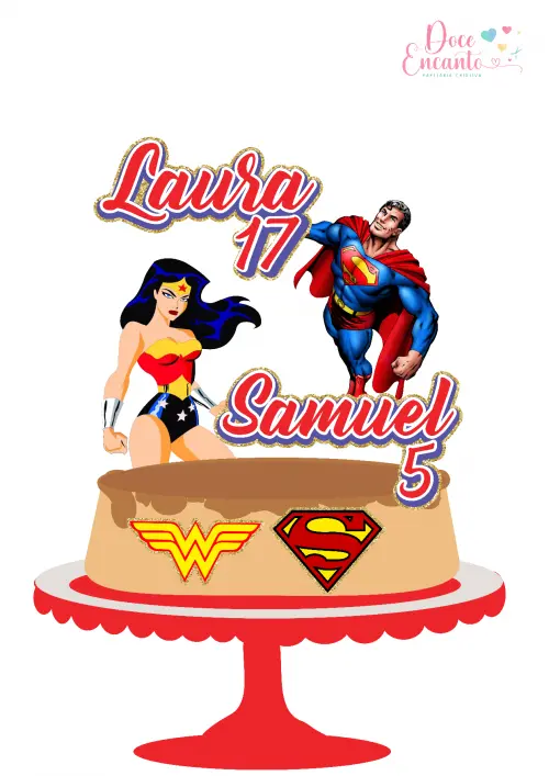 Topo de Bolo Mulher Maravilha