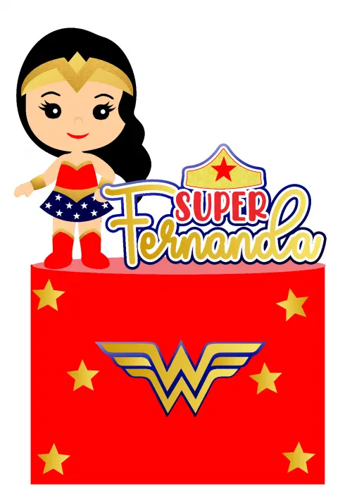 Topo de Bolo Mulher Maravilha