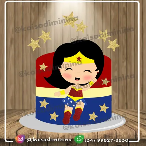 Topo de Bolo Mulher Maravilha
