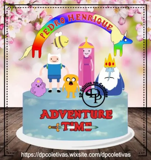 topo de bolo hora da aventura